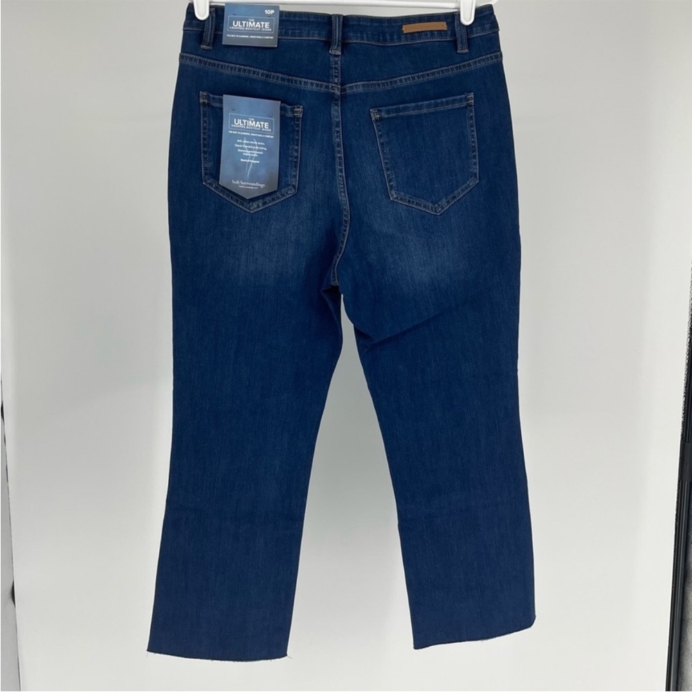 SOFT SURROUNDINGS NWT THE ULTIMATE CROPPED BOOTCUT JEANS RIPPLE BLUE WASH PETITE - Picture 3 of 16